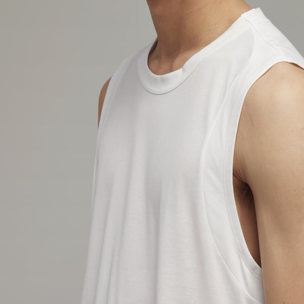 White CH2 드라이 크레페 저지 탱크탑 IE117