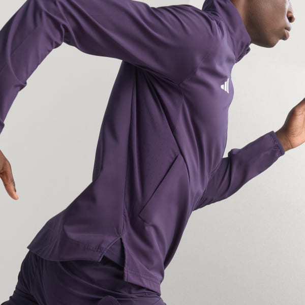 สีม่วง เสื้อแจ็คเก็ตสำหรับวิ่ง Adizero Essentials