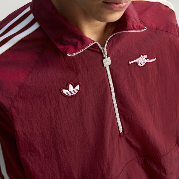 adidas Arsenal Terrace Icons Half-Zip Jacket - Burgundy