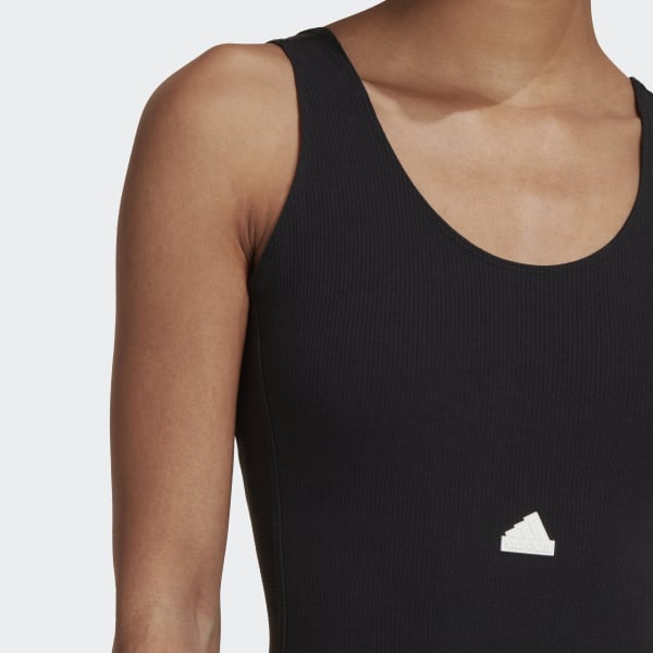 Czerń Ribbed Bodysuit TW455