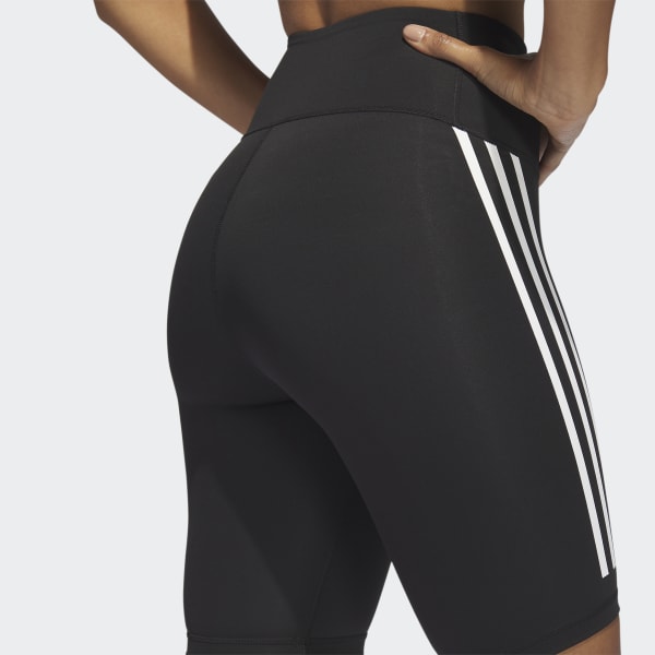 adidas Optime Trainicons 3-Stripes Bike Short Leggings - Black