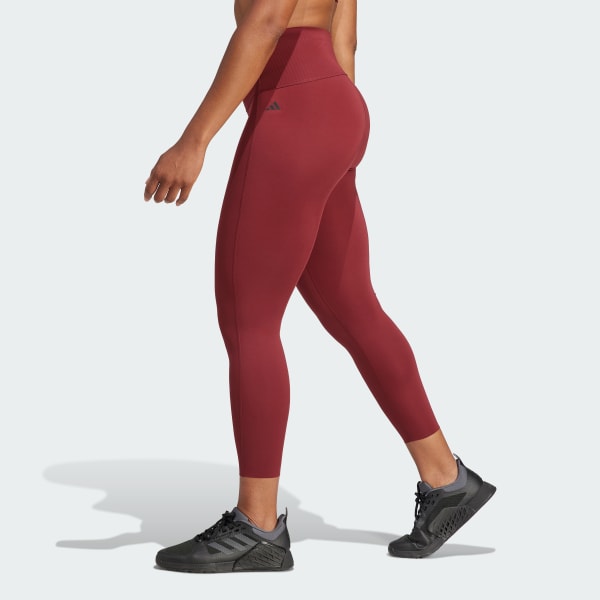 adidas Optime Power 7/8 Leggings - Burgundy, Women's Training