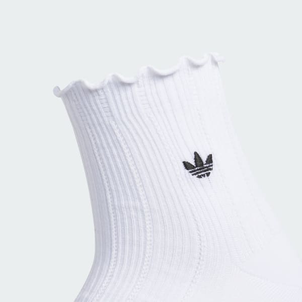 White Unisex Originals Ruffle 3-Pack Quarter

