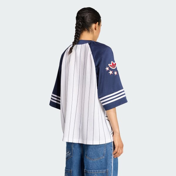 Branco CAMISETA BASEBALL MALHA MANGA CURTA ADIDAS ORIGINALS PREMIUM