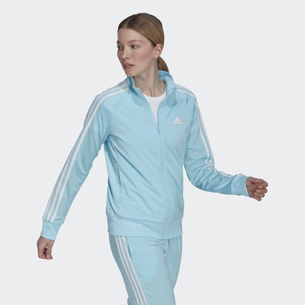 adidas Primegreen Essentials Warm-Up Slim 3-Stripes Track Jacket - Blue ...
