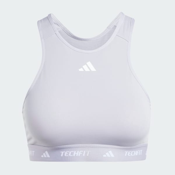 Grigio Reggiseno TECHFIT a Medio Sostegno con Collo Alto
