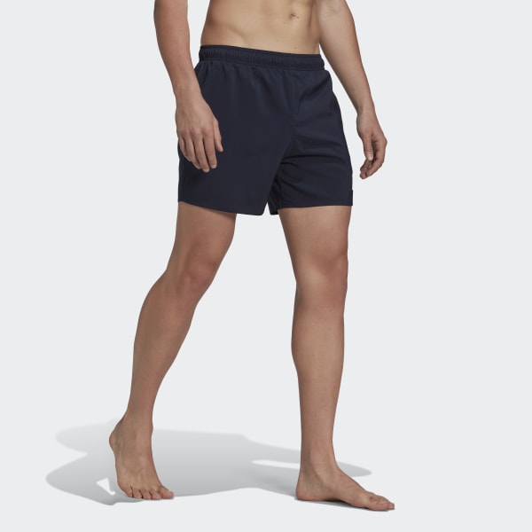 Blue Short Length Solid Swim Shorts