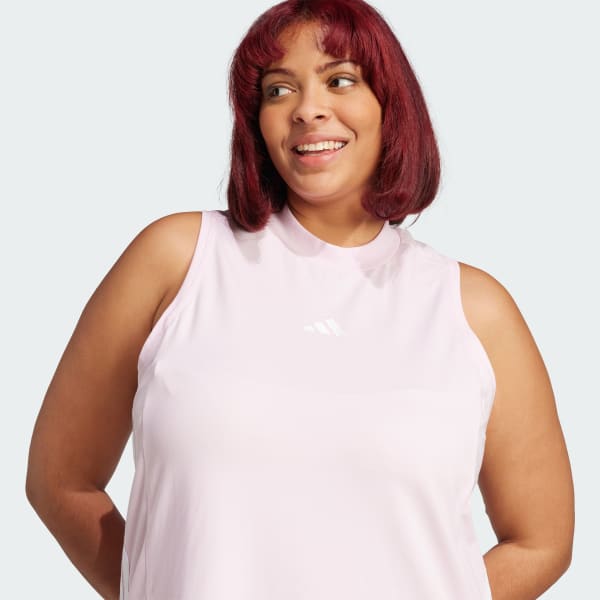 Essentials 3-Stripes Long Racerback Dress (Plus Size)
