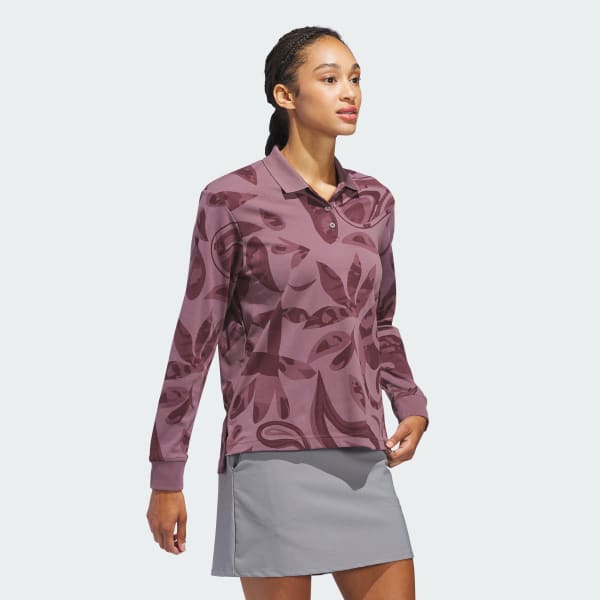 パープル 【ゴルフ】GO-TO ペイズリー柄 長袖ポロ