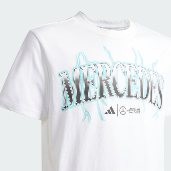 สีขาว เสื้อยืดพิมพ์ลายทีม Mercedes - AMG Petronas Formula One
