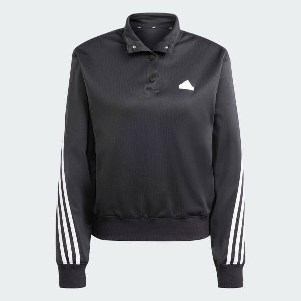 Black Iconic Wrapping 3-Stripes Snap Track Jacket