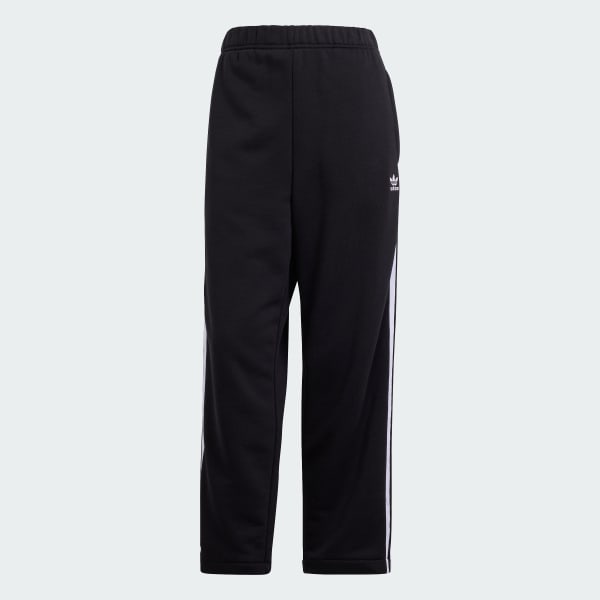 adidas 3-Stripes Open Hem Loose Joggers - Black