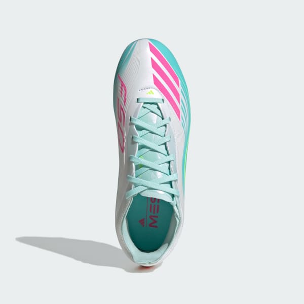 สีขาว รองเท้าฟุตบอลสำหรับพื้นสนามหญ้า F50 MESSI ELITE สำหรับเด็ก