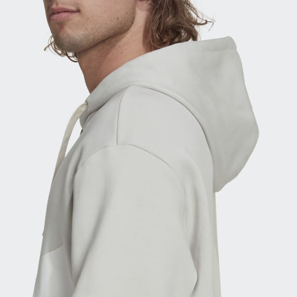 Beige Essentials Logo Fleece hættetrøje IS109