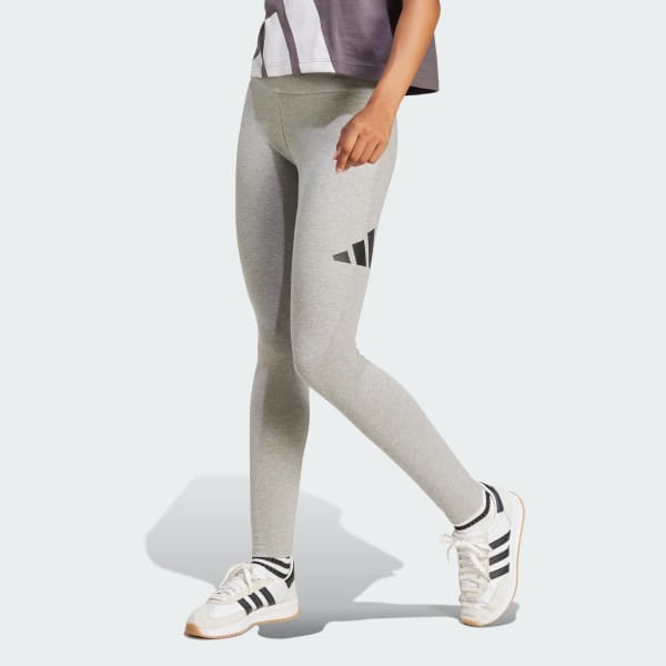 Grey Essentials Big Logo Cotton Leggings