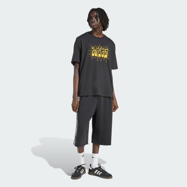 Đen Áo Thun Sờn Bạc Oversize