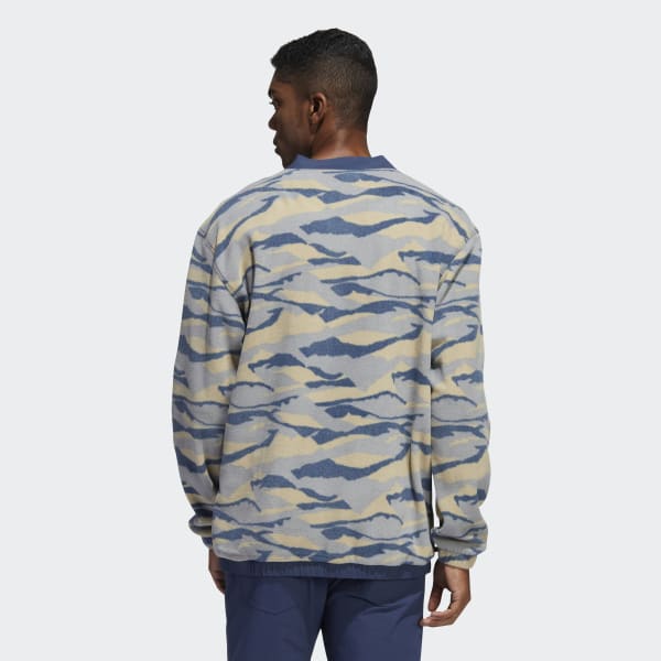 Beige Texture-Print Crew sweatshirt