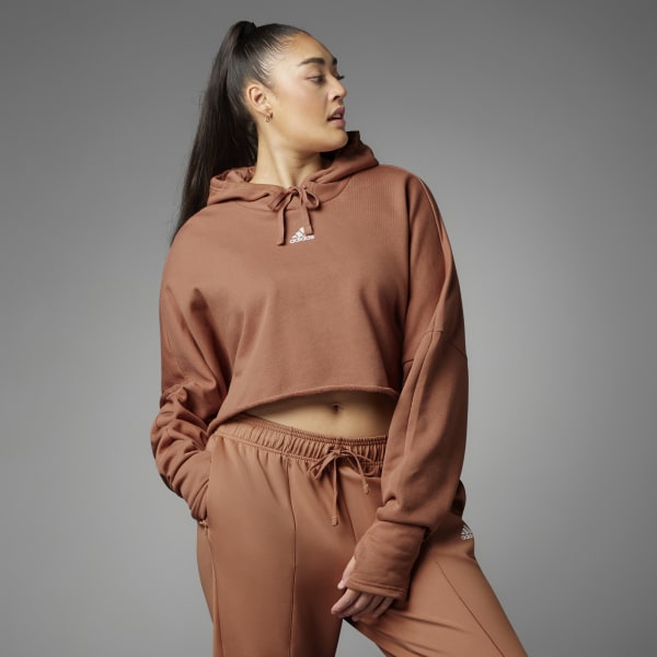 Adidas women's hot sale cropped hoodie
