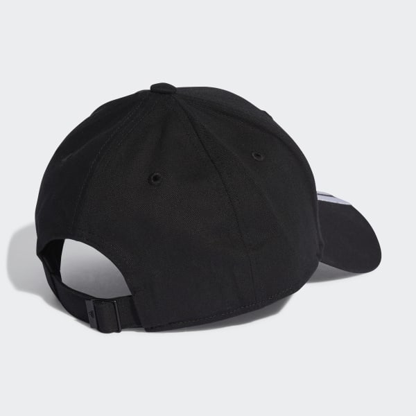 Negro Gorra Béisbol 3 Rayas Sarga de Algodón