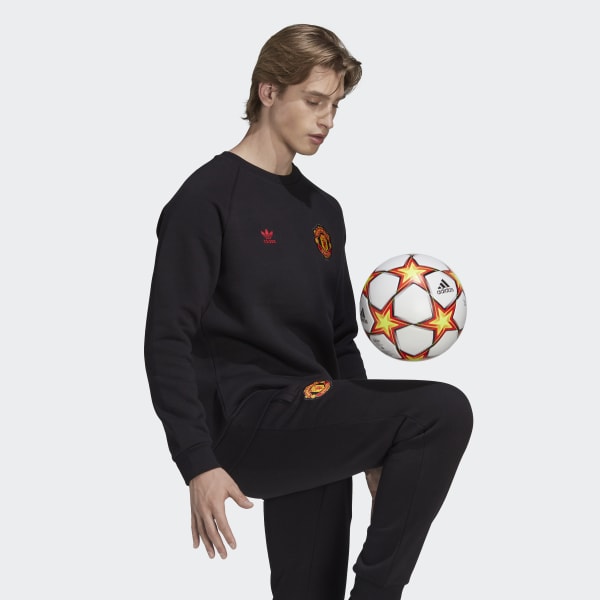 Negro Sudadera Essentials Trefoil Manchester United