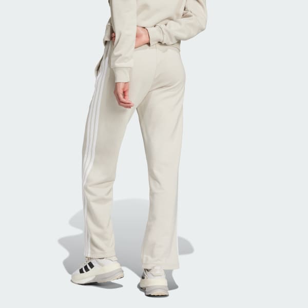 Beige Essentials 3-Stripes Open Hem French Terry Bukse