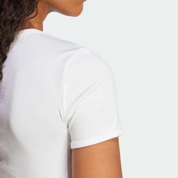 アディダス エッセンシャルズ リブ Tシャツ - ホワイト | アディダス