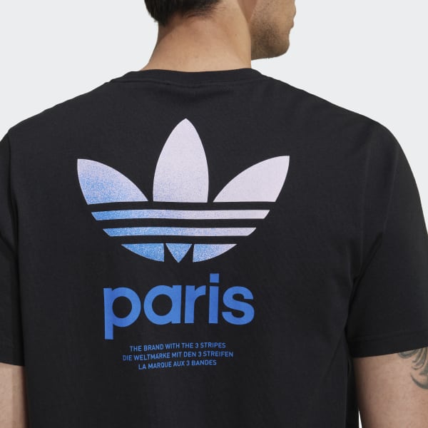 Black Paris City Trefoil T-Shirt EDF58