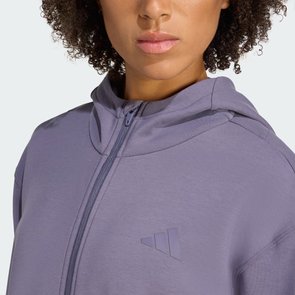 トップス always premium zip up hoodis purple adidas Designed 4 Training Full-Zip Hooded Sweatshirt - Purple