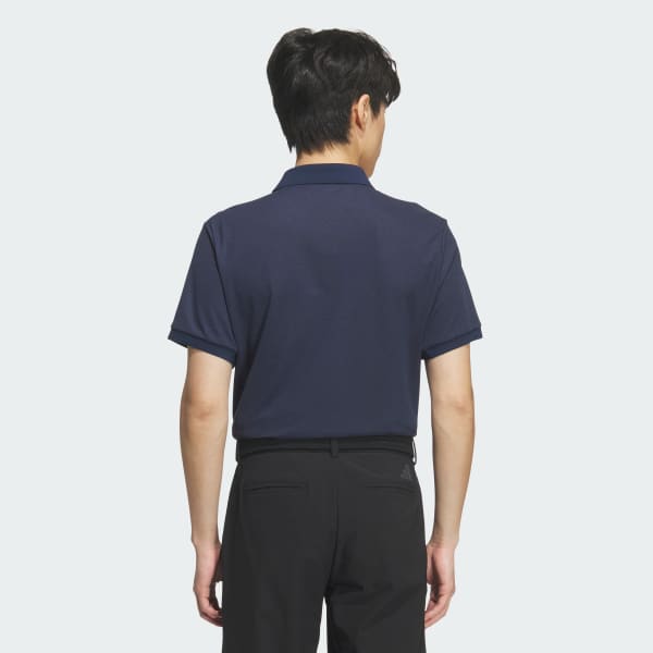 ブルー ソフトピケ半袖ポロシャツ