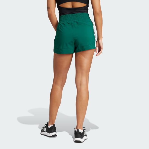 Green Pacer Training 3-Stripes Woven High-Rise Shorts
