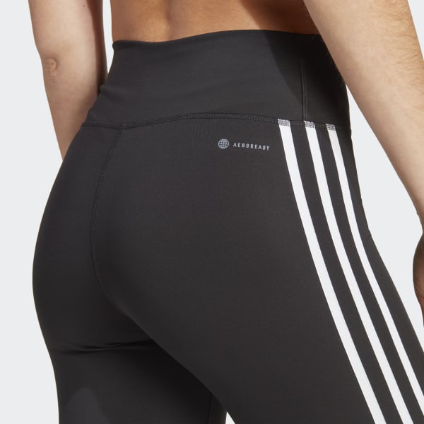 adidas Train Essentials 3-Stripes High-Waisted 3/4 Leggings - Blue