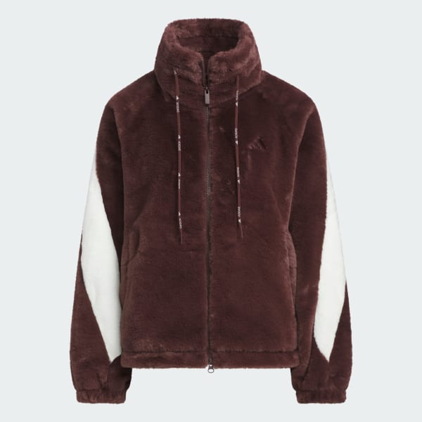 Brown 따뜻한 인조 퍼 재킷