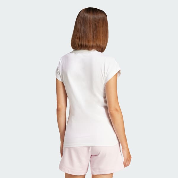 White Essentials Linear Cotton Tee