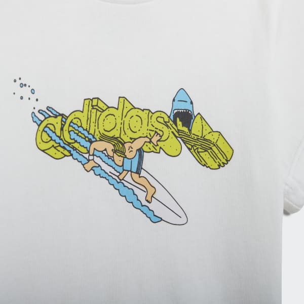 adidas Graphic Stoked Beach T Shirt White adidas Ireland