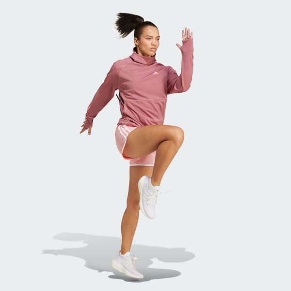 Rose Sweat-shirt à capuche Own The Run 3 bandes