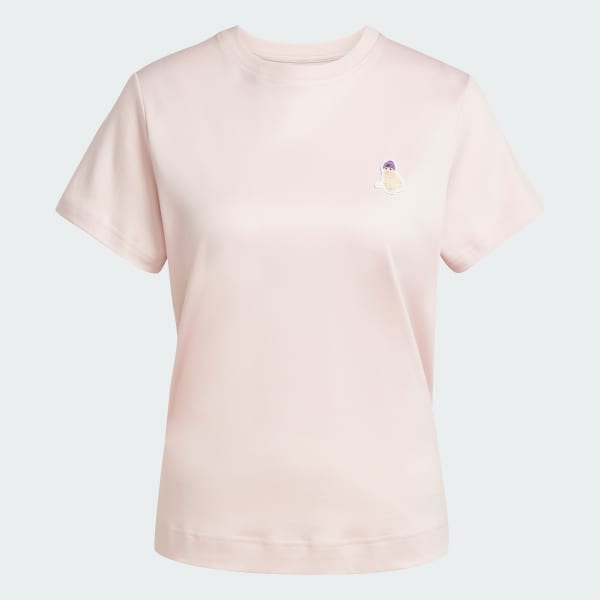 ピンク キャット パッチ グラフィック 半袖Tシャツ