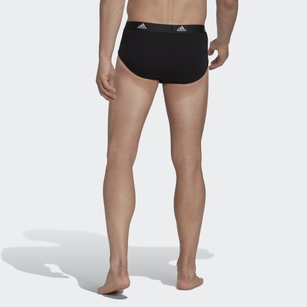 Schwarz Comfort Flex Cotton 3-Streifen Slips