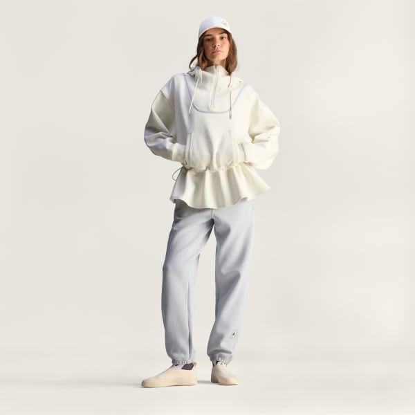Beige Sudadera con Gorro adidas by Stella McCartney Peplum