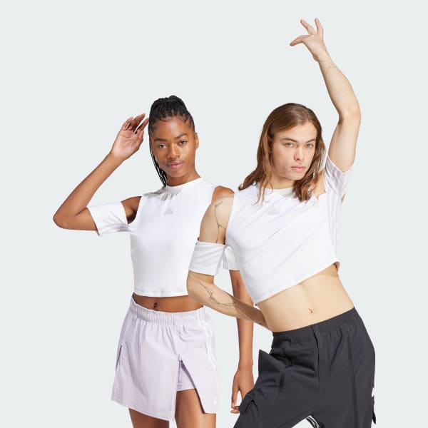White Express All-Gender Cropped T-Shirt