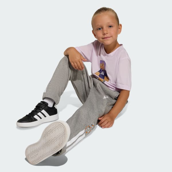 สีม่วง เสื้อยืดเทรนนิง ADIDAS MINECRAFT