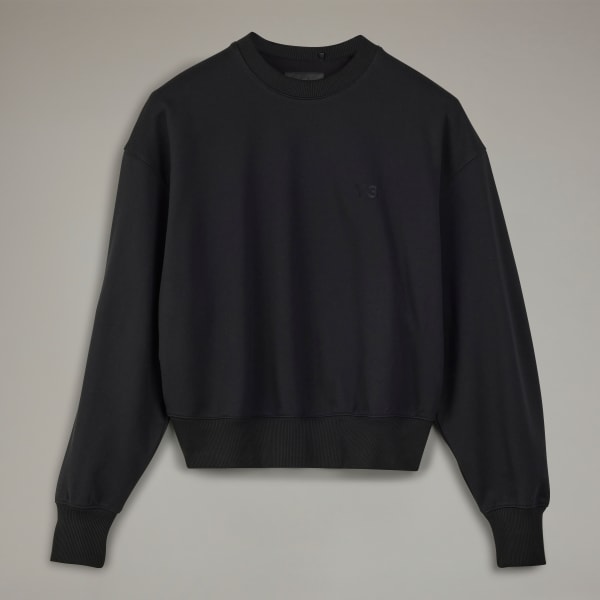 Black Y-3 French Terry Boxy Crew Sweatshirt
