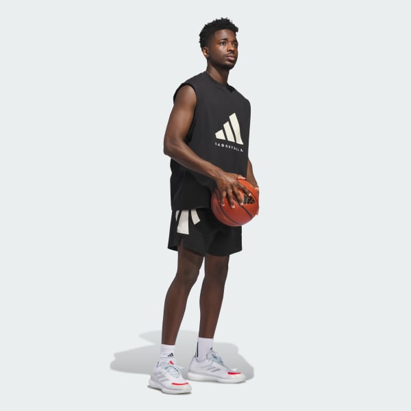 Zwart adidas Basketball Spacer Short (Uniseks)