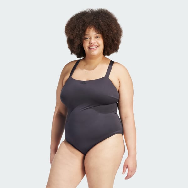 Preto Fato de Banho Acolchoado Premium Iconisea (Plus Size)