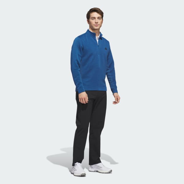 Blauw Ultimate365 DWR Textured Pullover met Korte Rits