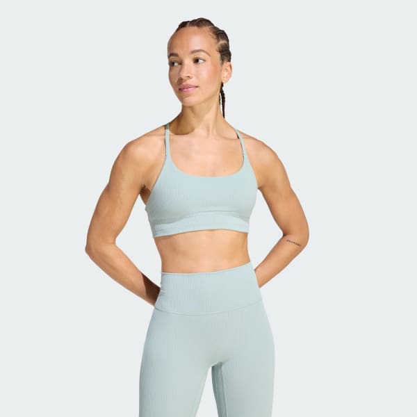 Gronn adidas All Me Light Support Rib Bra Long Line BH