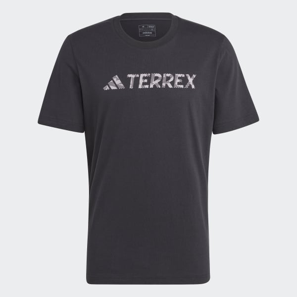 สีดำ เสื้อยืดคลาสสิกโลโก้ Terrex