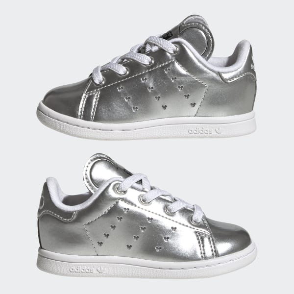 Adidas originals stan smith womens silver top