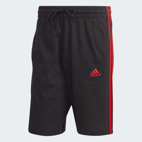 Black Essentials Single Jersey 3-Stripes Shorts