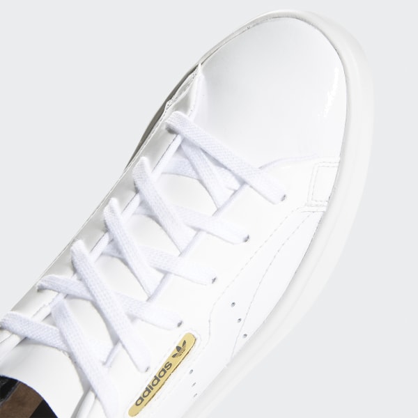 adidas originals embroidered sleek trainers in white
