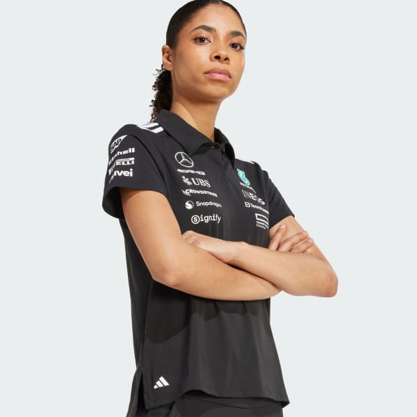 Negro Playera Polo Negra Mercedes - AMG Petronas Formula One Team